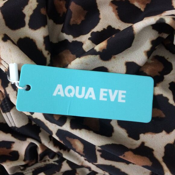 NEW Aqua Eve Leopard 1 Piece Halter Swimsuit Size 22W NWT Wear Two Ways Plus - Picture 8 of 8